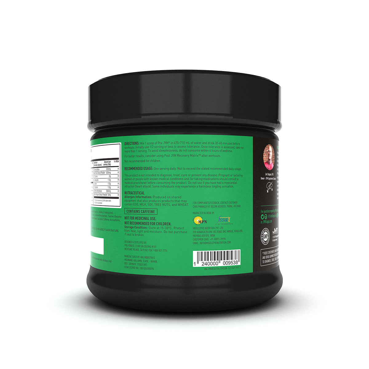 PRE JYM High Performance PreWorkout (6g BCAAs & Citrulline Malate, 2g