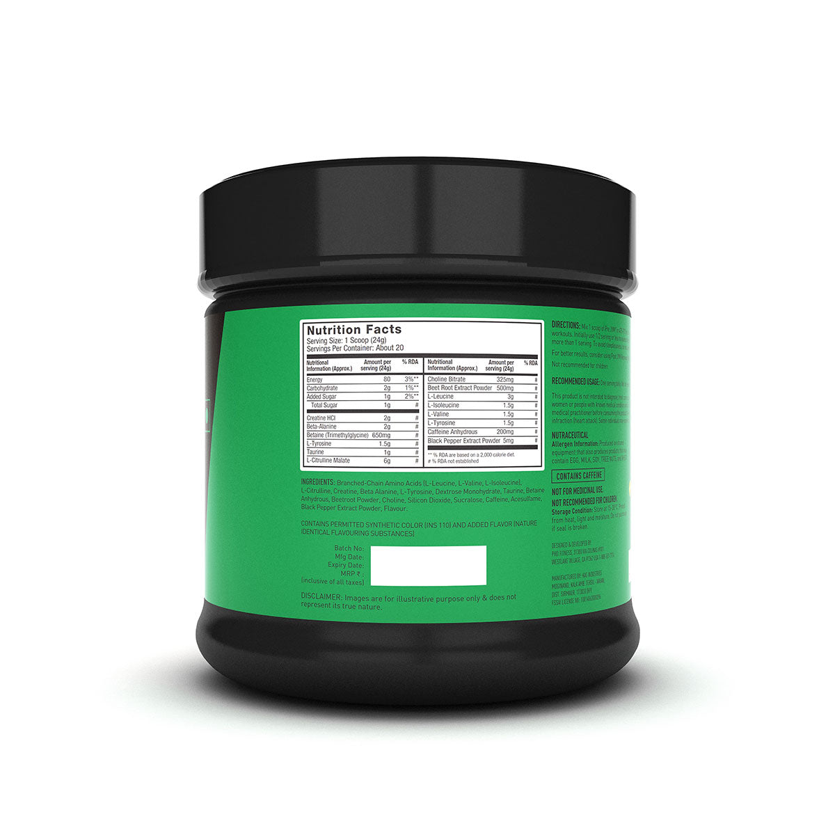 PRE JYM High Performance PreWorkout (6g BCAAs & Citrulline Malate, 2g